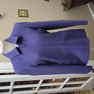 Parisian Signature purple wool blend short fitted jacket zip front Lined 4 EUC …